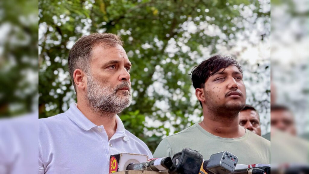 Rahul Gandhi Leads Protest at Parliament Street Station Demanding Action Over Alleged Pellet Use