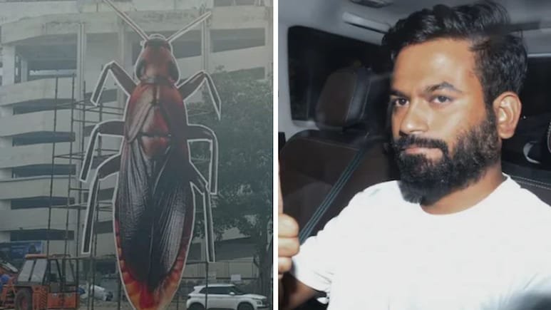 30-Foot Cockroach Effigy Burned in Delhi Sparks Political Row and Social Media Reaction